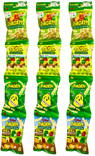 Calbee 卡樂比 Sapporo Potato 卡樂先生綜合蔬菜餅4連包, 36g, 3組