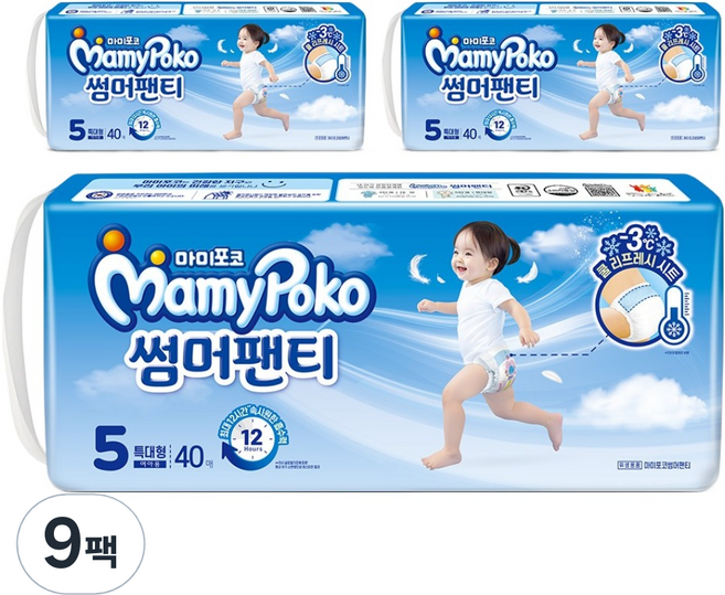 마미포코 썸머팬티 팬티형 기저귀 여아용 특대형, 5단계, 360매