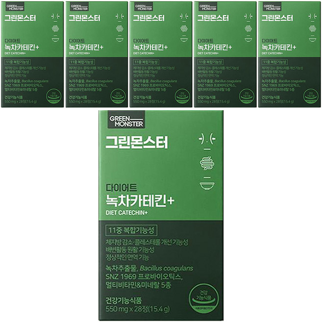 GREEN MONSTER 綠茶兒茶素Plus孅萃錠, 28顆, 6盒