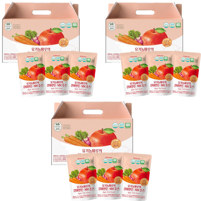 유기농마루 갈아만든 ABC 주스, 100ml, 90개