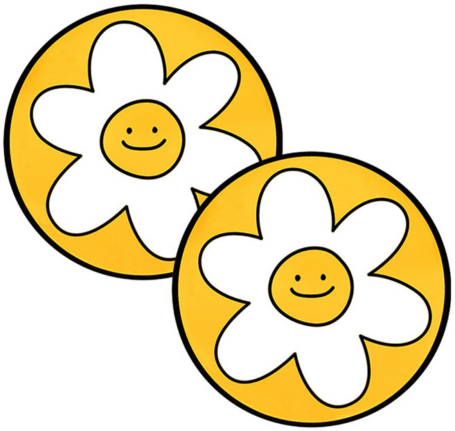 네이쳐리빙 쁘띠스마일 실리콘 인덕션 보호매트, 옐로우, 2개