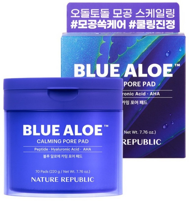 네이처리퍼블릭 블루 알로에 카밍 포어 패드, 70매입, 220g, 1개