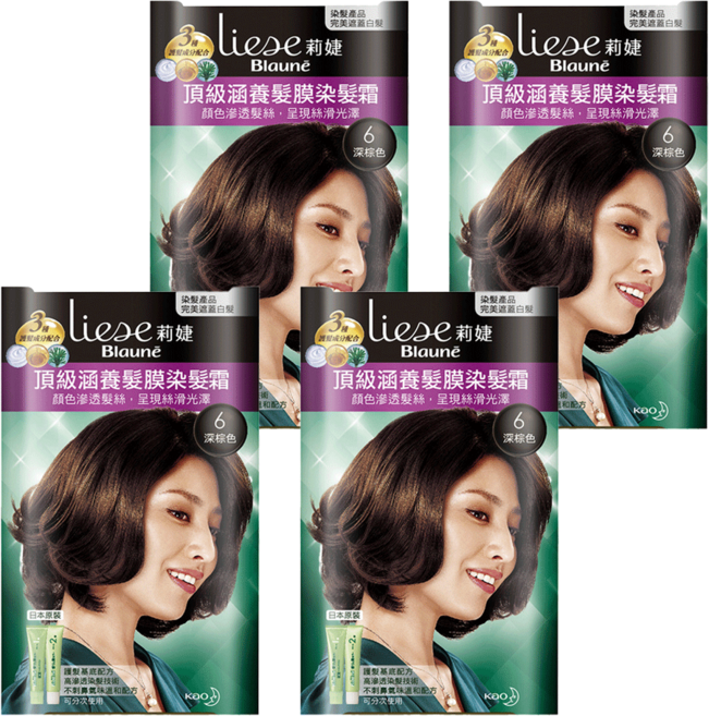 Liese 莉婕 頂級涵養染髮霜, 深棕色, 4盒