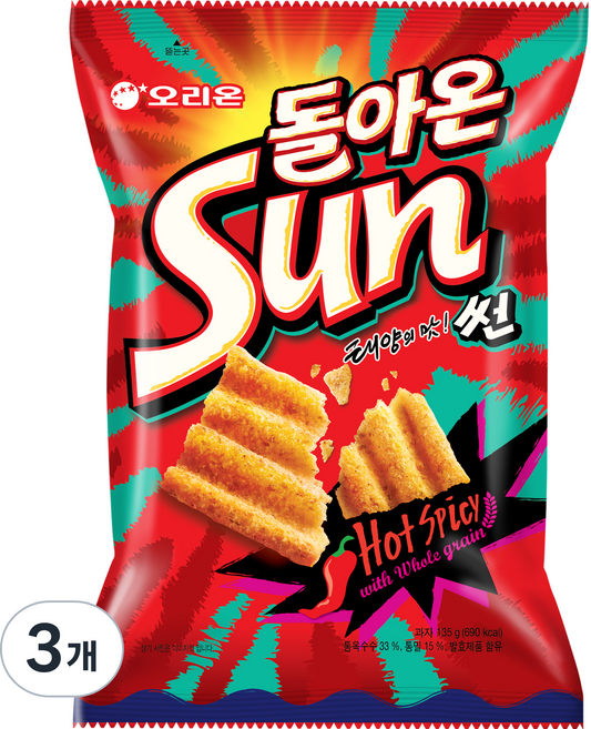 오리온 돌아온 썬 핫스파이시맛, 135g, 3개
