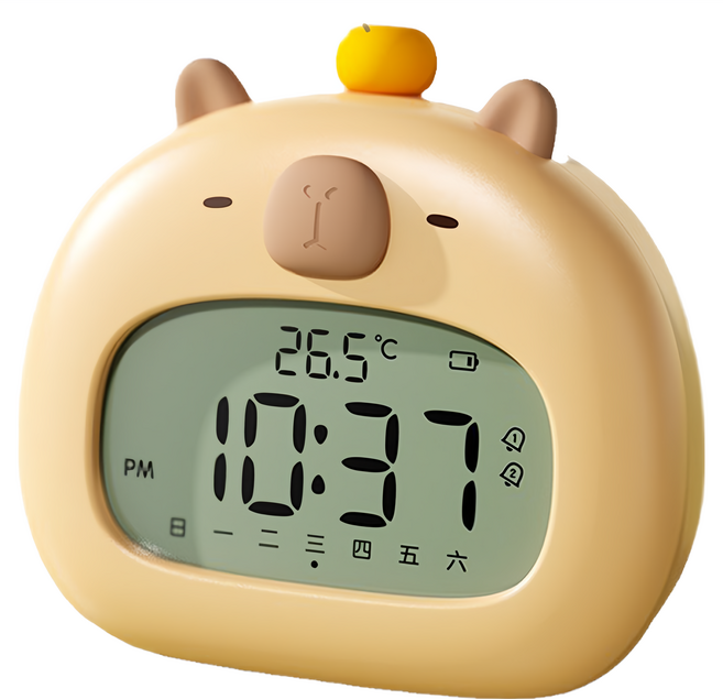 卡皮巴拉鬧鐘 120 x 112 x 78mm 185g, 卡其色