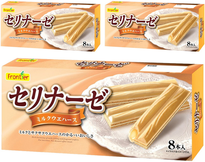 Frontier 汎達 牛奶威化餅, 80g, 3盒