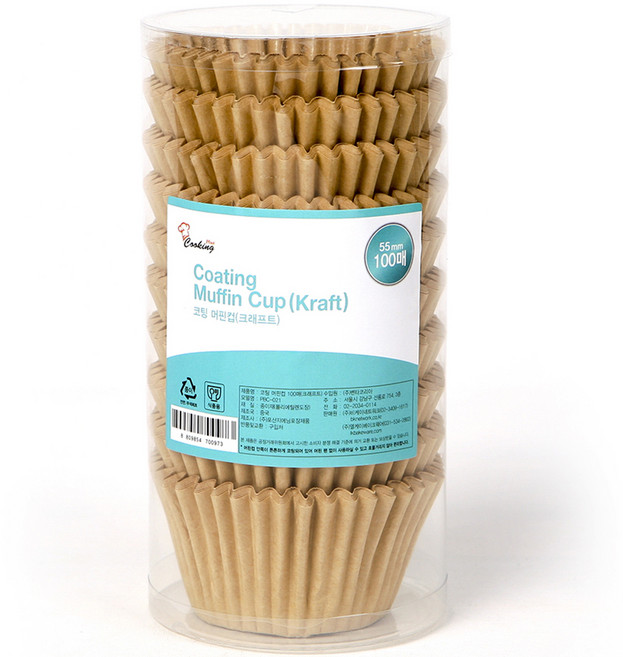 쿠킹플러스 코팅 머핀컵 100p, 크래프트, 1개