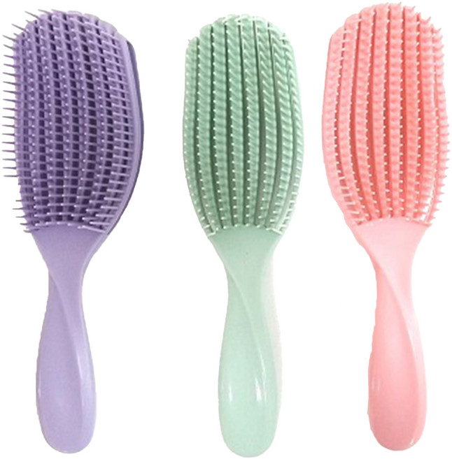 貝殼蓬鬆髮梳 大(220 x 68 x 35mm), 顏色隨機, 3支