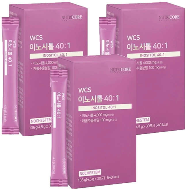 뉴트리코어 WCS 이노시톨 40:1 여성 영양제, 135g, 3개 - 쿠팡