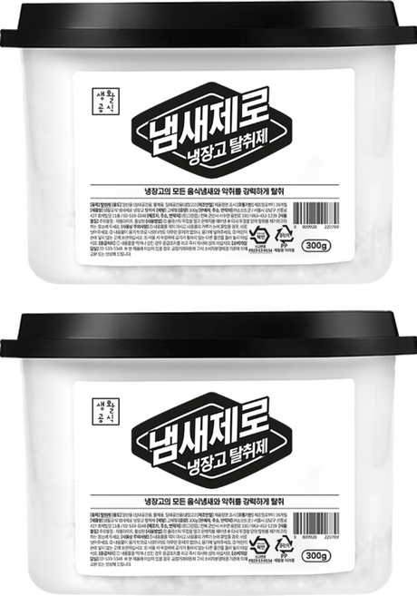 생활공식 제올라이트 냄새제로 냉장고 탈취제 본품, 2개, 300g