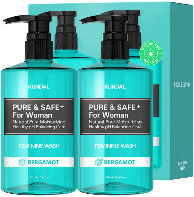 쿤달 퓨어 앤 세이프 여성청결제 베르가못향, 300ml, 2개