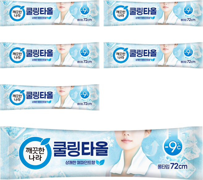 깨끗한나라 페퍼민트 쿨링타올, 29g, 6개