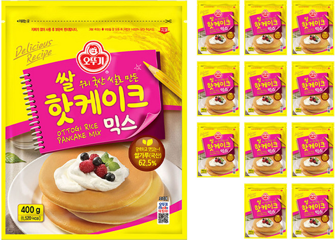 오뚜기 쌀핫케이크믹스, 400g, 12개