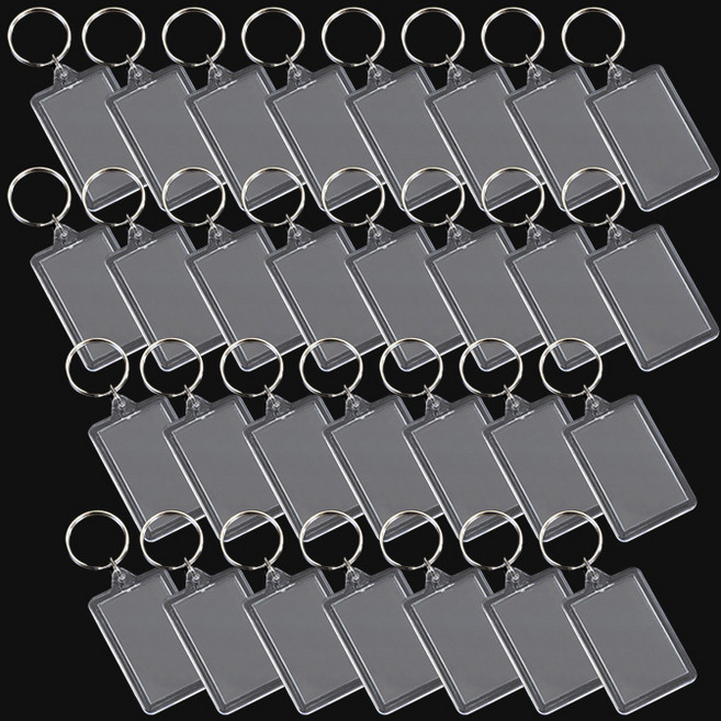 마다꾸미 투명 아크릴 액자 사진 열쇠고리 06 중형, 열쇠고리(단일색상), 30개