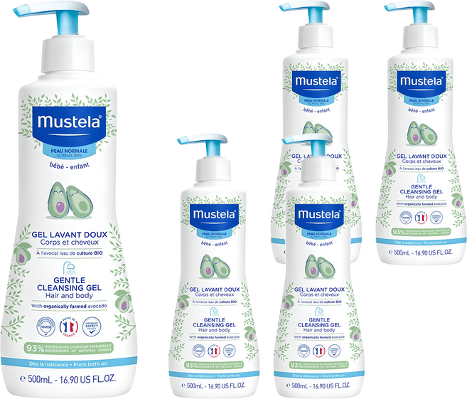 무스텔라 유아용 젠틀 클렌징 젤, 500ml, 5개