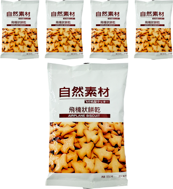 自然素材 飛機狀餅乾, 100g, 5包