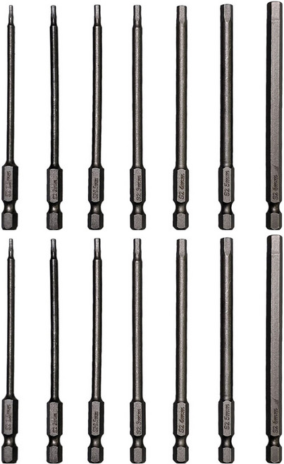 스탠맨 6각생크 자석 육각드라이버 비트 100mm x 7종 세트, 2세트