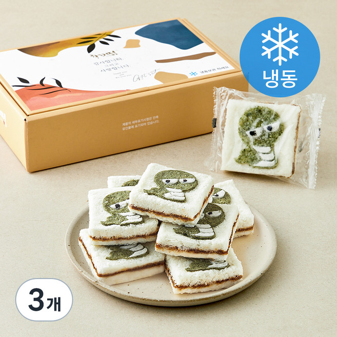 착한떡 달콤한 뱀모양 백설기 (냉동), 90g, 3개, 9개입