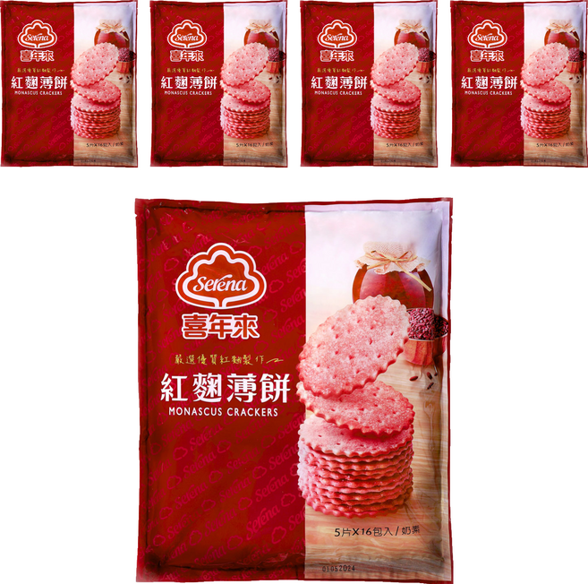 喜年來 紅麴薄餅, 320g, 5袋