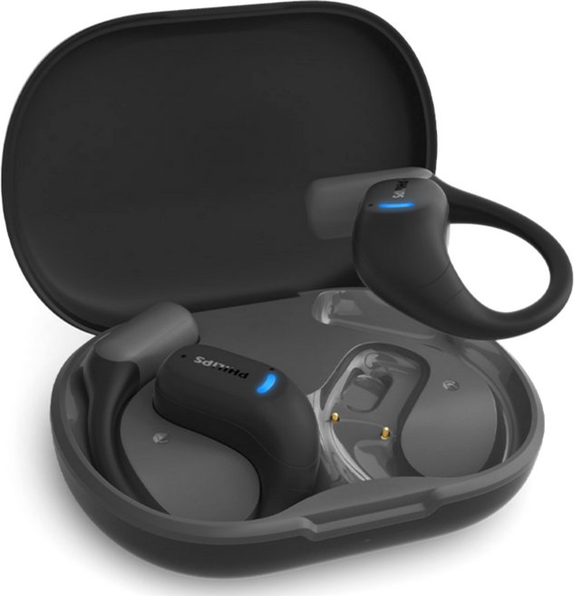 필립스 Hi-Fi ENC 노이즈캔슬링 무선 오픈 귀걸이형 블루투스 5.4 이어폰, TAA6709, 다크그레이