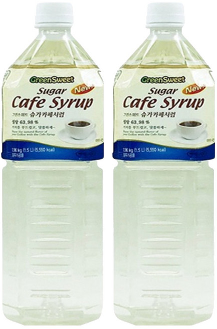 그린스위트 슈가카페시럽, 1.5L, 2개