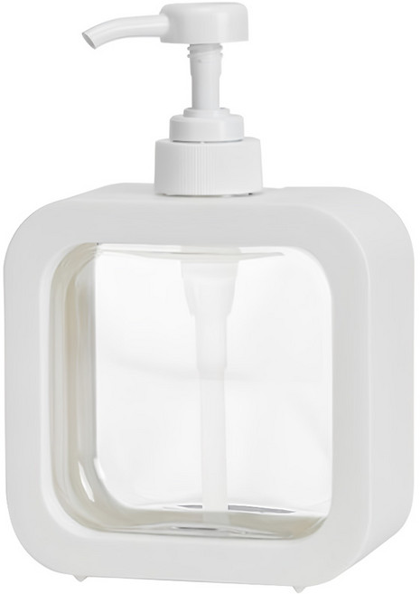 comet 方形透明洗手液瓶 500ml, 白色, 1件