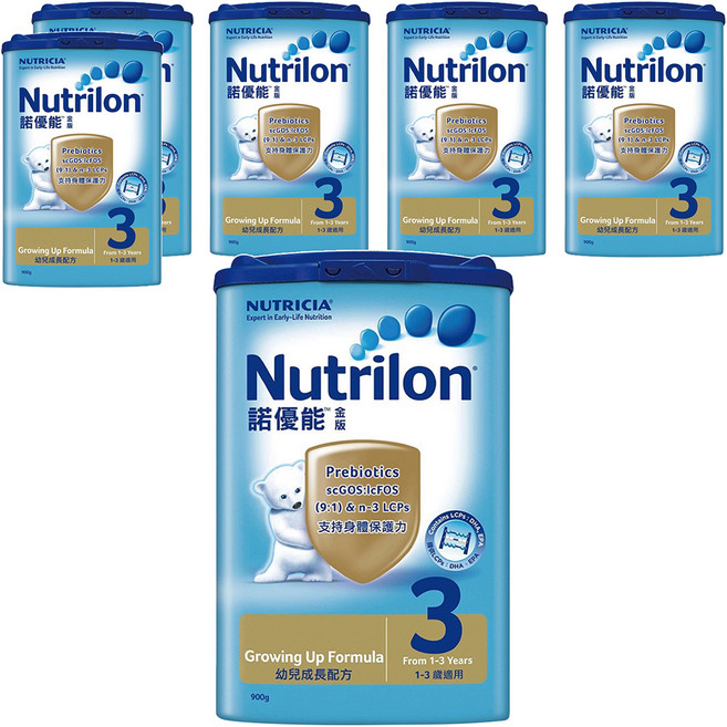 Nutrilon 諾優能 金版幼兒成長配方 3號 1~3歲, 900g, 6罐