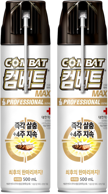 컴배트 프로페셔널 맥스 바퀴용 살충제, 500ml, 2개