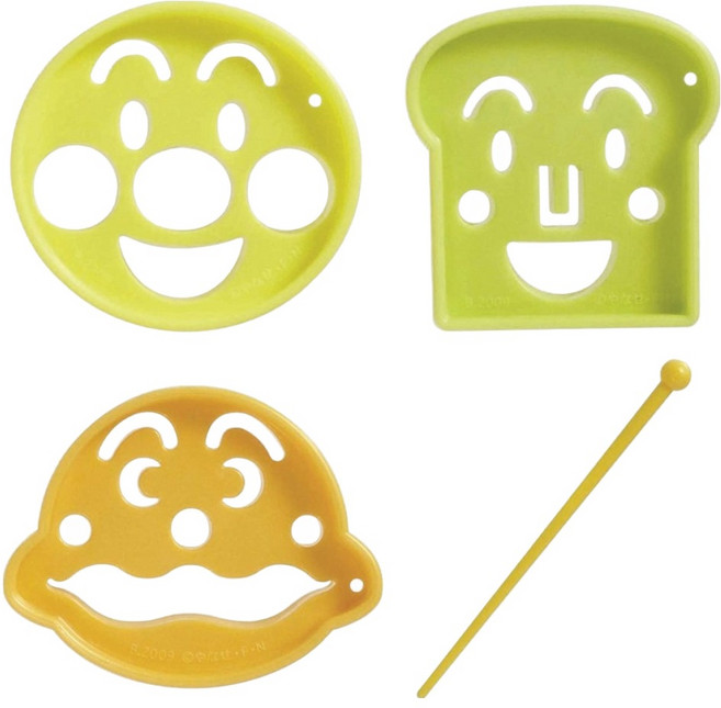 BANDAI ANPANMAN 麵包超人 日本製蔬菜壓模 3入, 顏色隨機, 1組