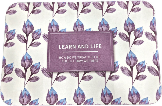 收納王妃 彩繪珪藻土地墊, 紫色花苞, 1個