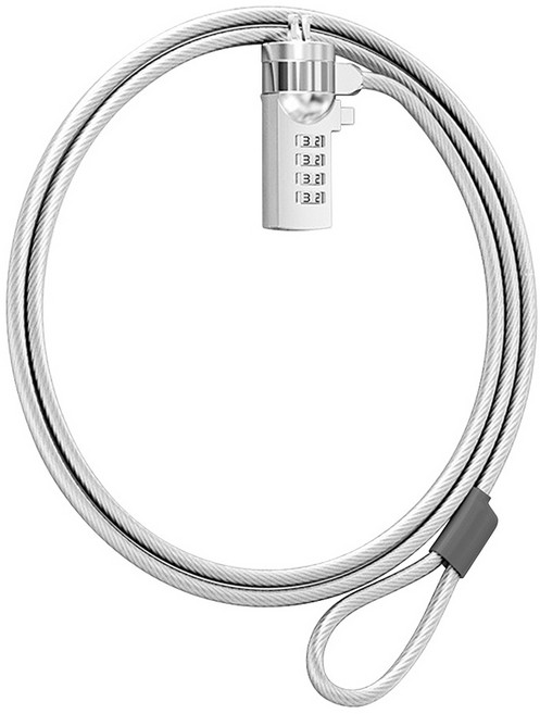 Neon 台灣霓虹 1.2米鋼纜筆電密碼防盜鎖, ECL8, 銀色