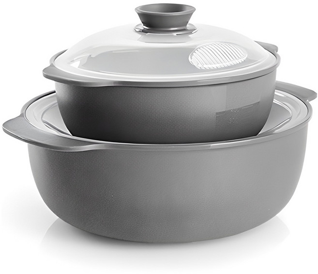 심플아이콘 모노 스마트 찜기 대 + 중 세트, 그레이, 1세트