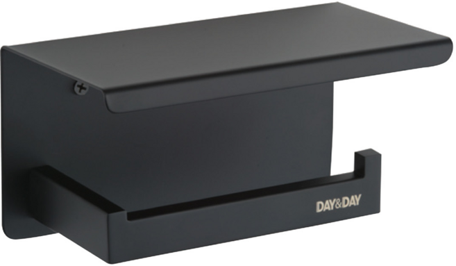 DAY&DAY 日日家居 手機及捲筒衛生紙架 #304不鏽鋼 C0039BK W180*D100*H95MM, 黑色, 1個
