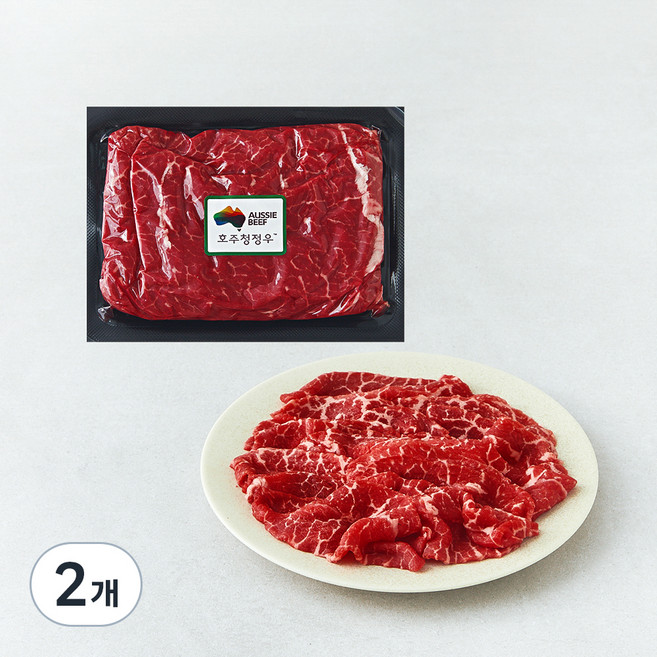 호주산 부채살 샤브샤브 불고기용 (냉장), 400g, 2개
