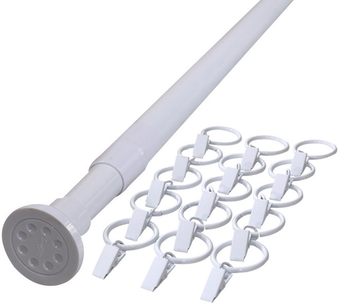 썬데코 22mm 이중스프링 압축봉 + 집게링, 화이트