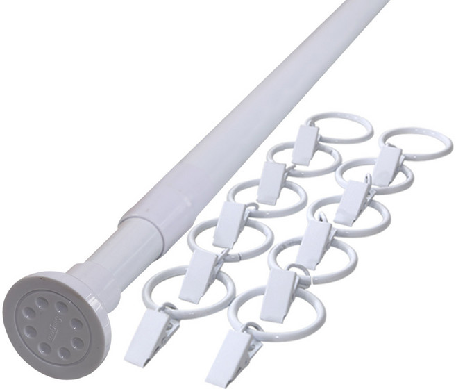 썬데코 22mm 강력 이중스프링 압축식 압축봉 + 집게링 10개, 화이트