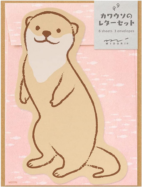 日本 MIDORI 動物造型信紙組, 水獺, 1組