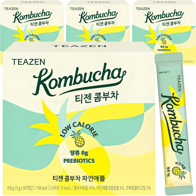 티젠 콤부차 파인애플, 5g, 50개입, 4개