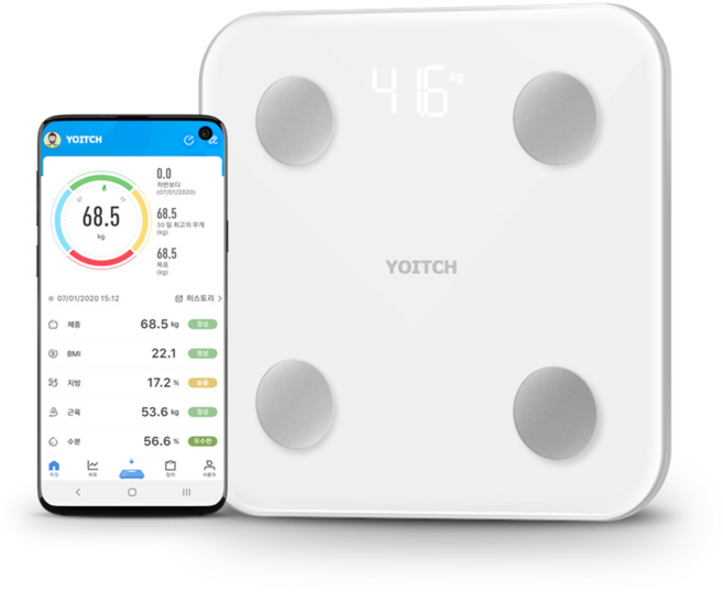 요이치 체중계 바디스캔, YH-WM100, 화이트