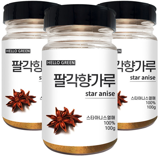 헬로우그린 팔각향 가루 통, 3개, 100g