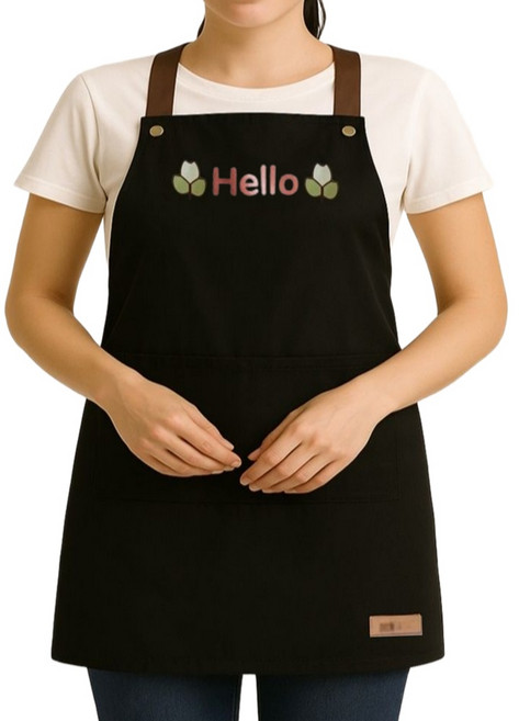 프리미엄 포켓 방수 앞치마, 블랙, 1개