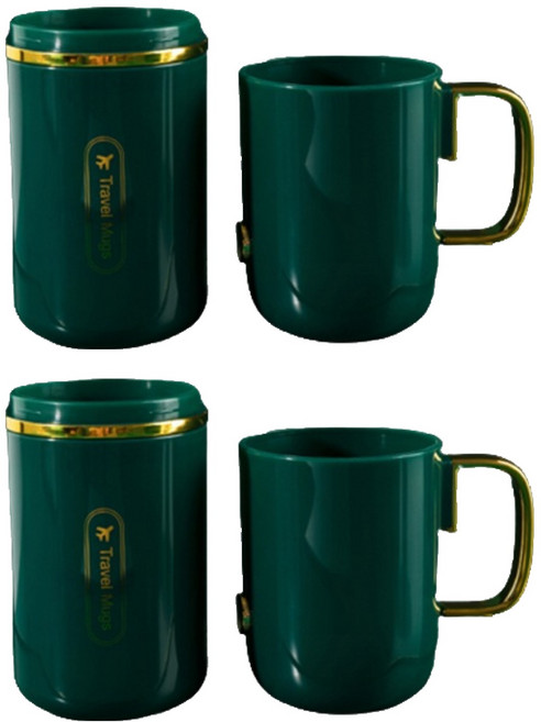 더자카 심플 양치컵 출장용 여행용 칫솔 케이스 FREE, 다크그린, 2개