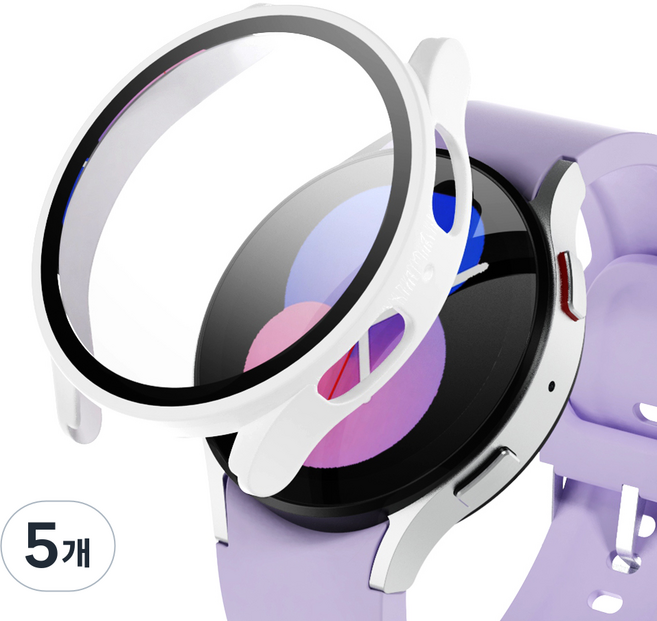 아이엠듀 스마트워치 강화유리 풀커버 케이스 하이브리드, 화이트, 5개