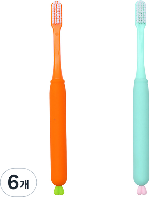 알럽홈 실리콘 파스텔 컬러 칫솔 랜덤 발송, 1개입, 6개