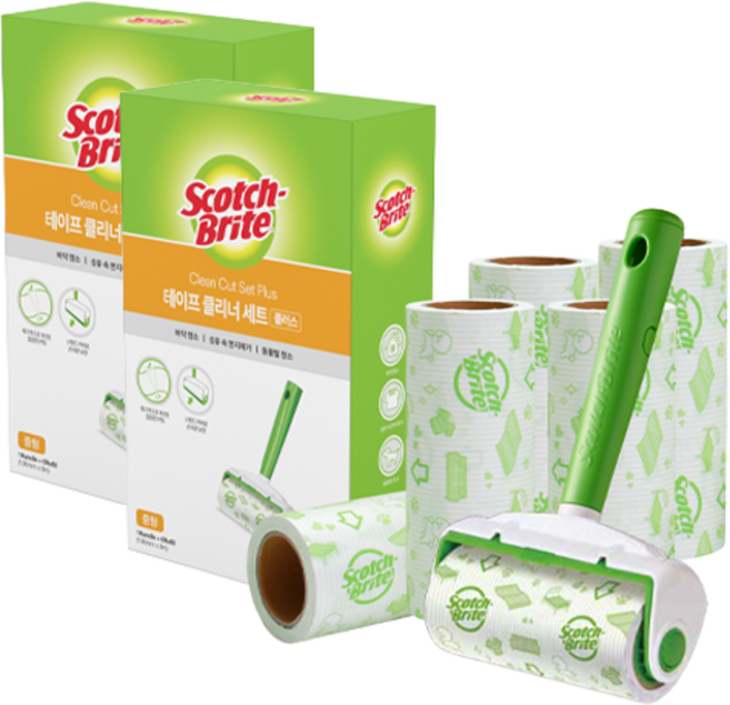 스카치브라이트 클린컷 테이프 클리너 세트 중형 핸들 + 리필6p, 2세트