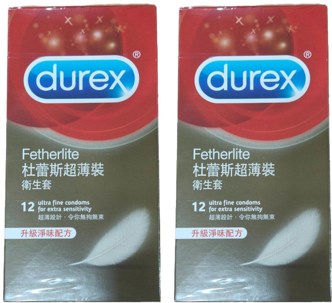 durex 杜蕾斯 台灣公司貨 超薄裝衛生套, 12個, 2盒