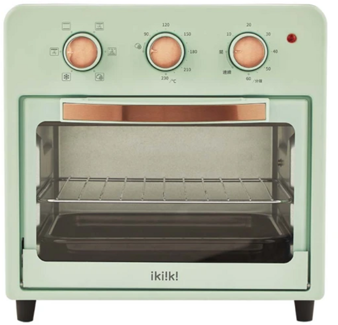 ikiiki 伊崎家電 日式氣炸烤箱 綠色 10L, IK-OT3207