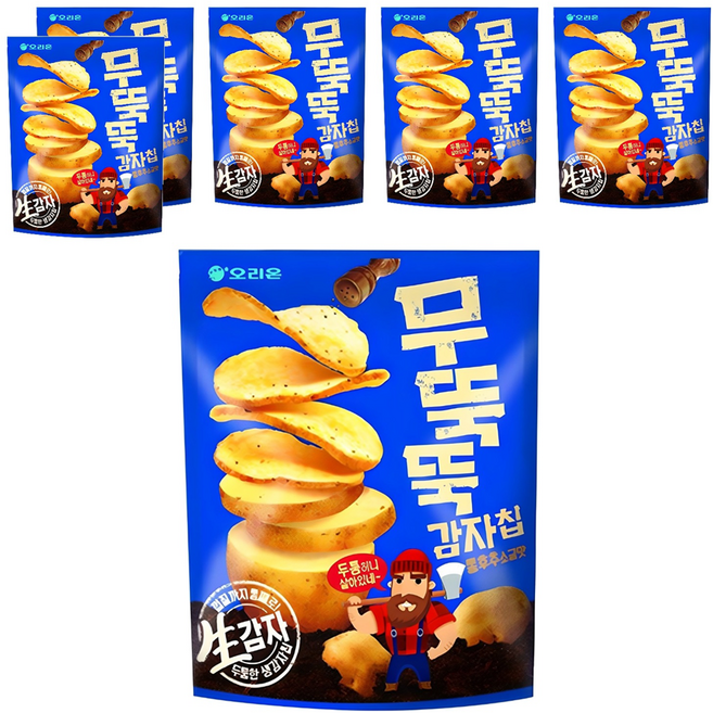 오리온 무뚝뚝감자칩 통후추 소금맛, 60g, 6개