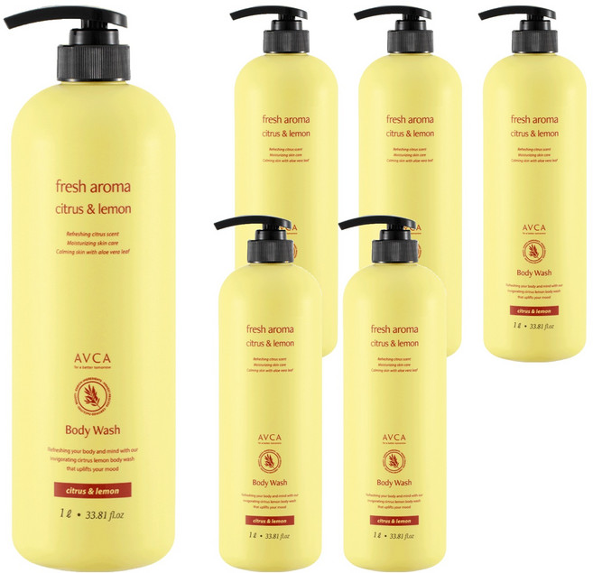 아브카 프레쉬 아로마 바디워시 시트러스 앤 레몬향, 1L, 6개