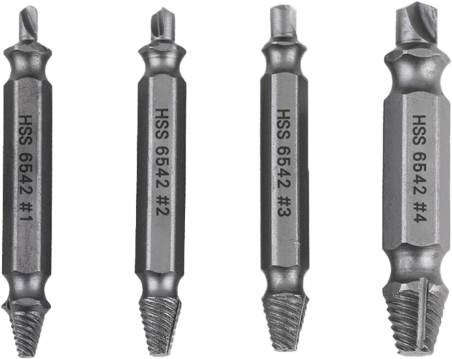 功夫 螺絲取出器 雙頭高速鋼 4件組 HSS 6542, 1組